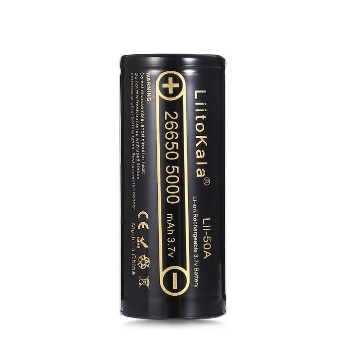Pin sạc 26650 liitokala 3.7v 5000mah chính hãng