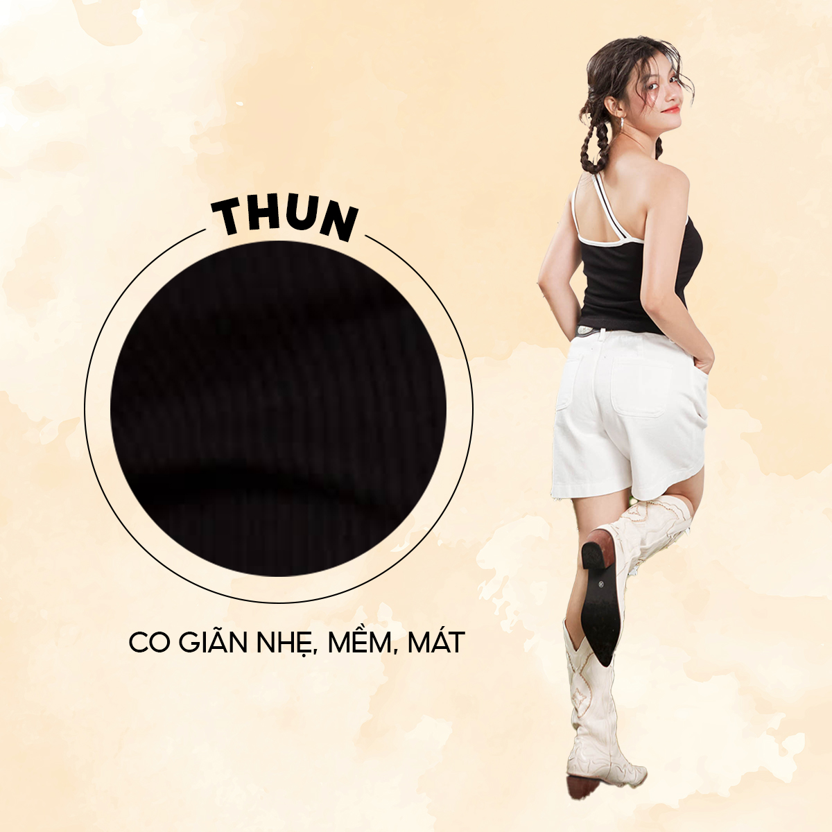 DOTTIE - Áo thun kiểu cut out - Đen- T0801