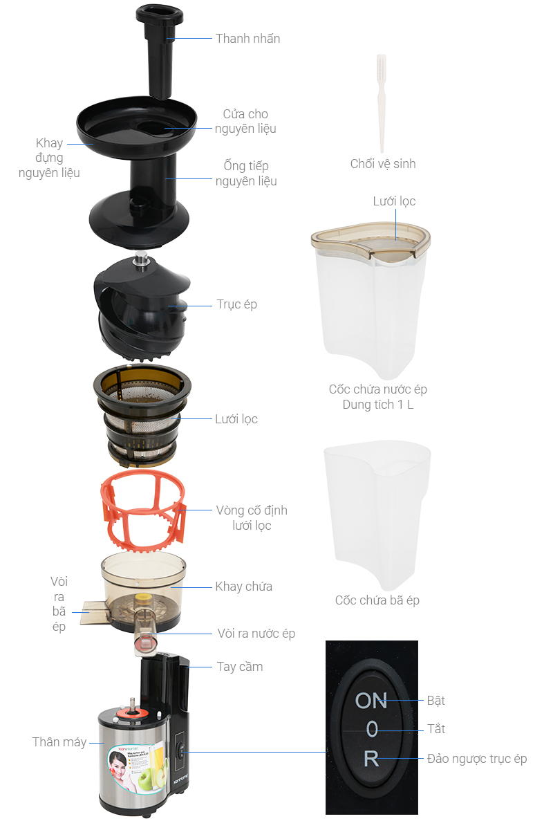 Máy ép chậm Korihome JEK-633 120W - Hãng phân phối