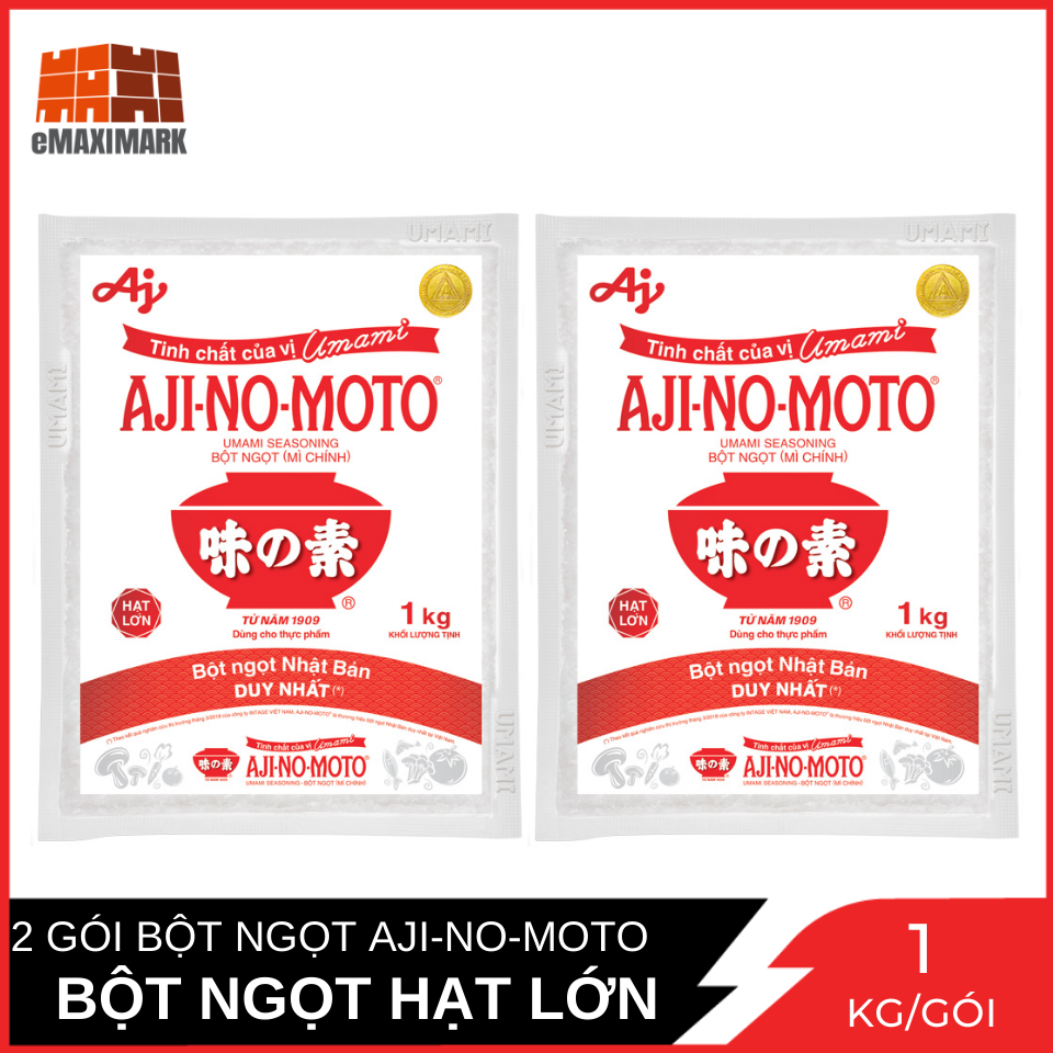 Combo 2 gói bột ngọt aji-no-moto hạt lớn gói 1kg