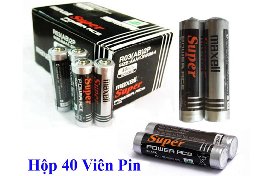Hộp 40 Viên Pin Tiểu AAA Maxell Super 1.5V Cao Cấp (Đen)