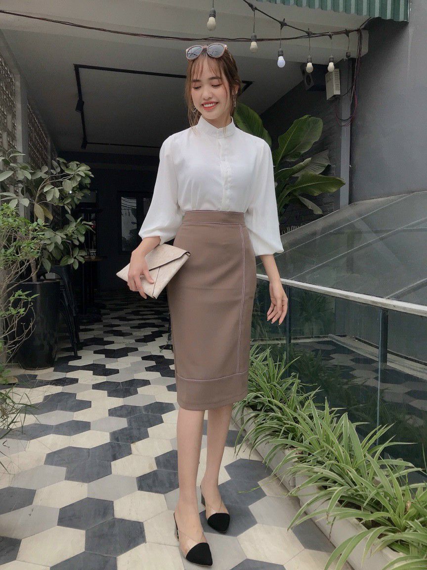 Chân váy công sở - dáng bút chì