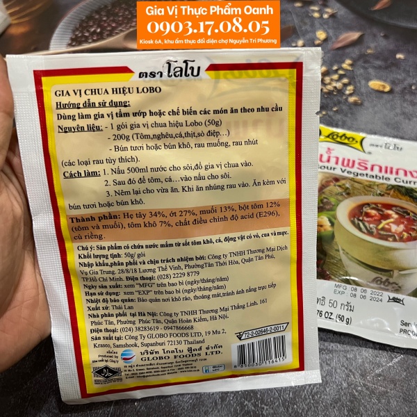 Gia vị lẩu chua Lobo Thái Lan (50gr)