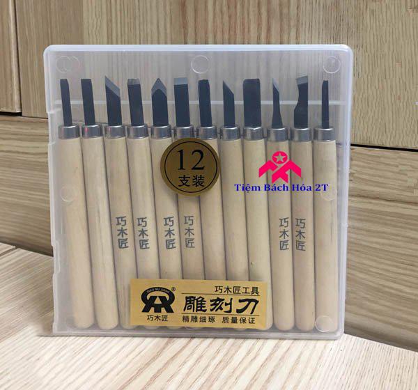 Bộ 12 dao khắc - đục - tiện gỗ đa năng
