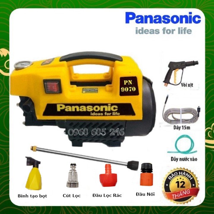 Máy rửa xe mini Panasonic 2500w, máy sịt rửa gia đình tiện dụng dùng moto từ cảm biến chống giật hiệu quả Điện Máy Hiền Minh