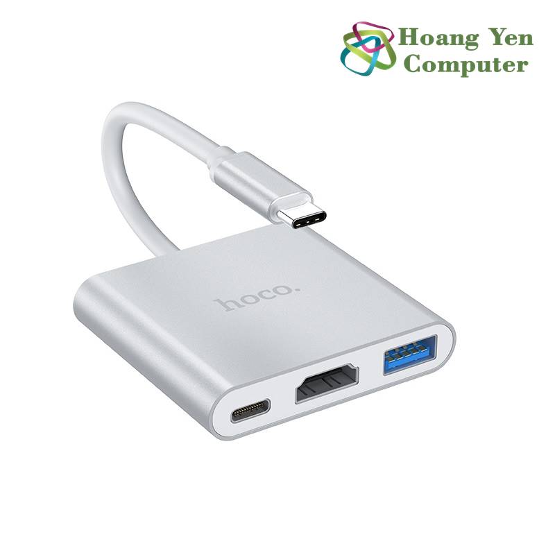 Cáp Type C ra HDMI Hoco HB14 (Type C ra HDMI + USB + Type C) - BH 12 Tháng