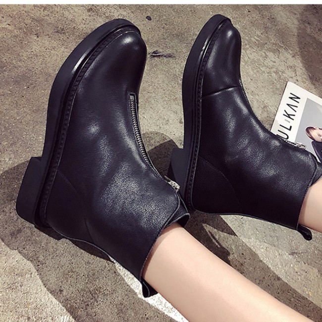 [SKM] Giày boot dây kéo phía trước nữ 20414