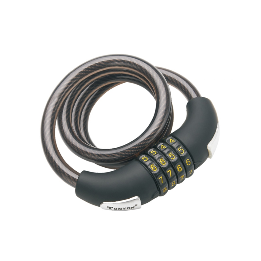 Dây khóa xe đạp bọc nhựa 12x1000mm tonyon ty05 bicycle lock