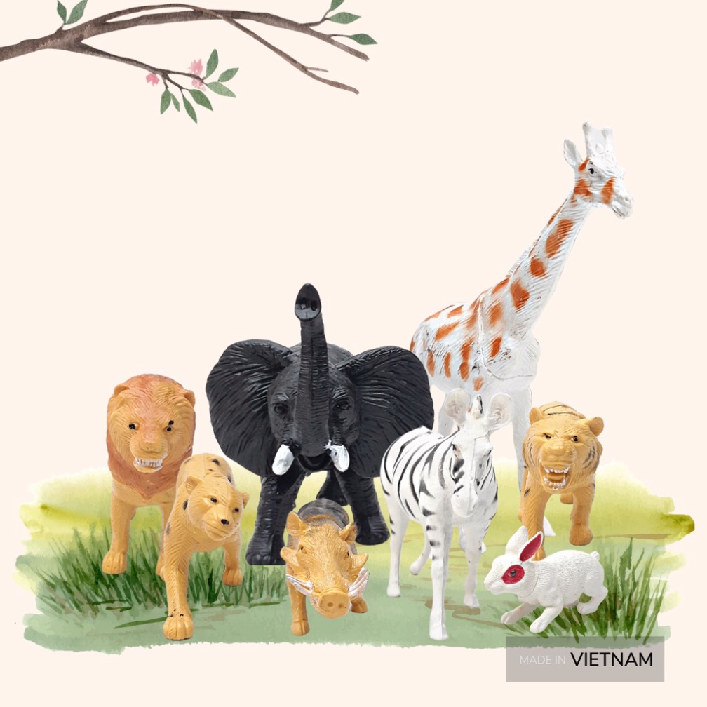 Đồ chơi mô hình động vật rừng - Đồ chơi nhựa dẻo động vật rừng