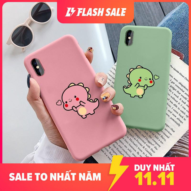 ỐP LƯNG iPhone KHỦNG LONG BÚNG TIM CHO CÁC LOẠI IPHONE 6 6s 7 8 plus x xs xr 11 PRO MAX (a108) - Giới hạn 1 sản phẩm/khách hàng