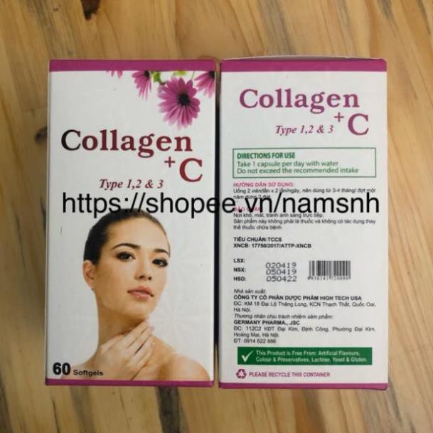 ĐẸP DA SÁNG DA COLLAGEN + C Lọ 60 viên