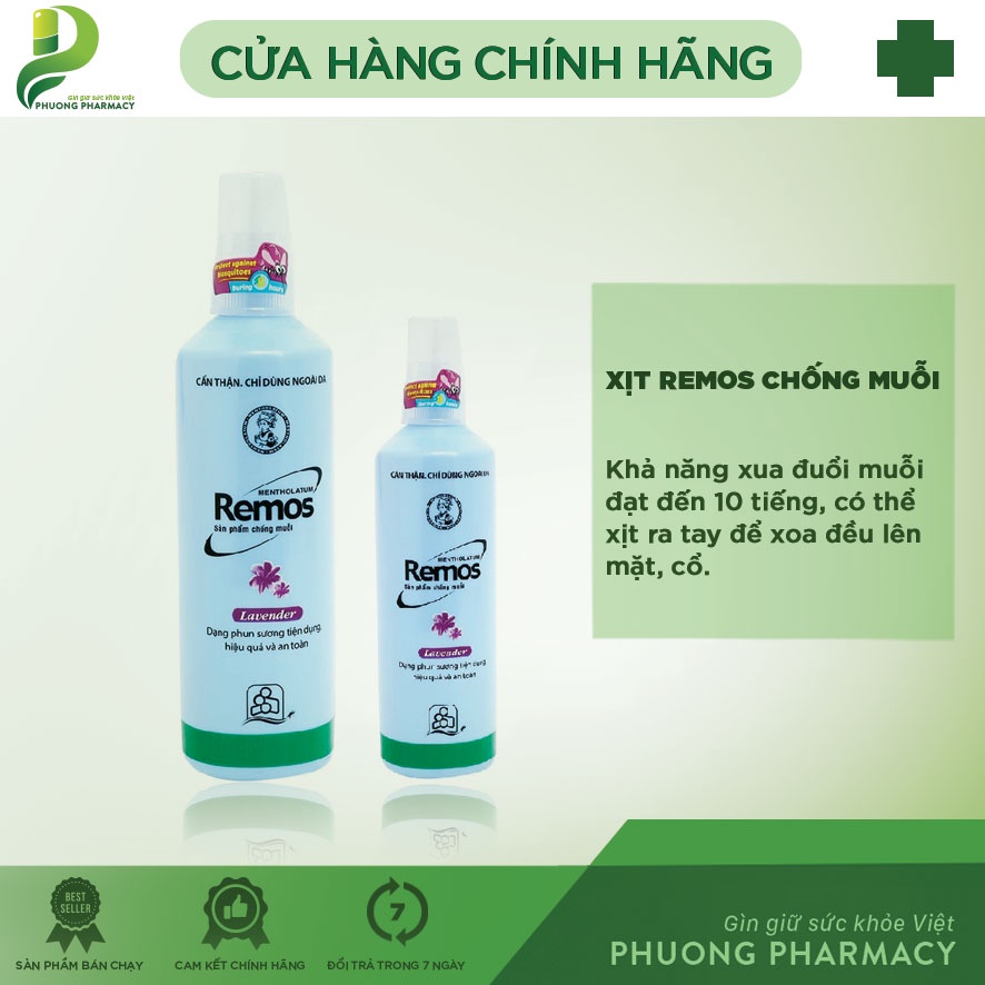 Sản Phẩm Xịt Remos chống muỗi 60ml - 150ml