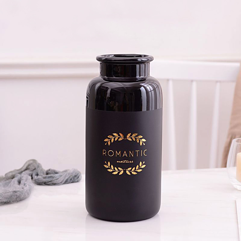 Bình hoa gốm sứ cao cấp in chữ Romantic - BC282