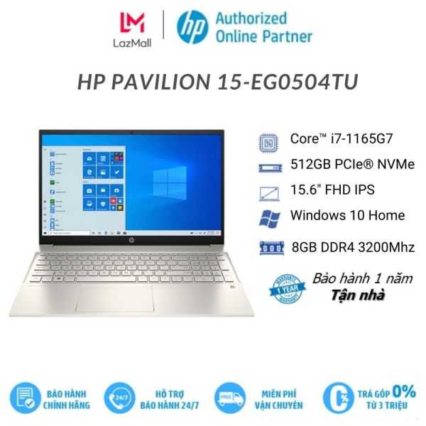 [Trả góp 0%]Laptop HP Pavilion 15-eg0504TU 46M00PA (Core i7-1165G7 | 8GB | 512GB | Intel Iris Xe | 15.6 inch FHD | Win 10 | Gold)
