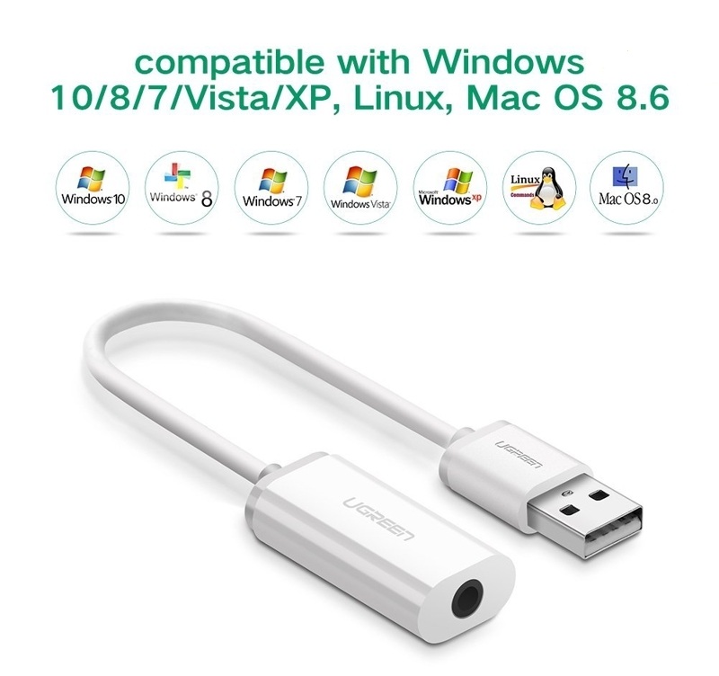 Cáp chuyển USB ra audio 3.5mm (Mic và Tai Nghe) Ugreen 30712