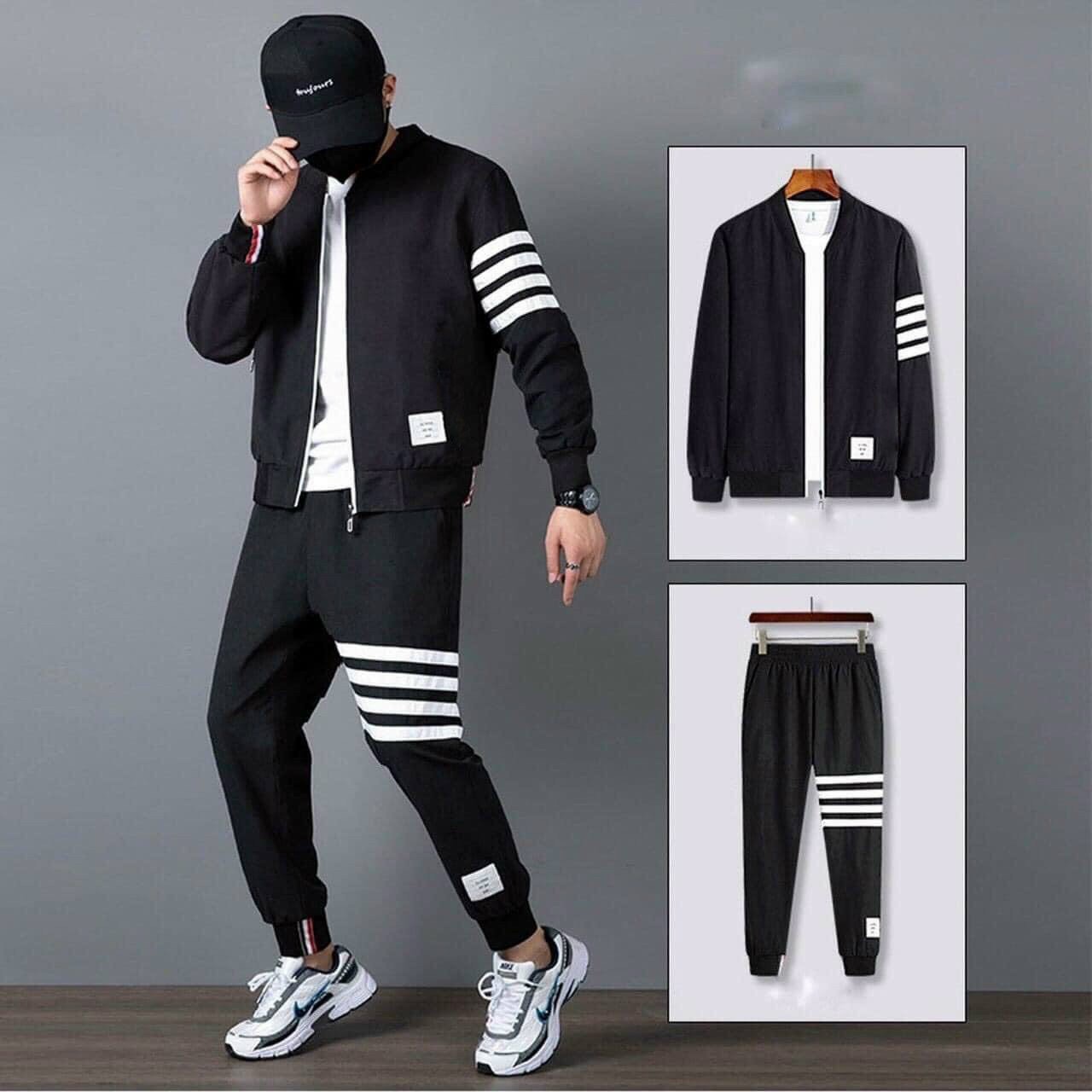 Set bộ nỉ thu đông, đồ bộ dài thêu sọc siêu cá tinh.pt