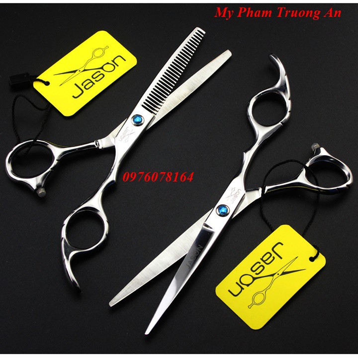 Cặp kéo cắt tóc cao cấp jason nhật bản 6.0 inch - kéo tỉa + ví