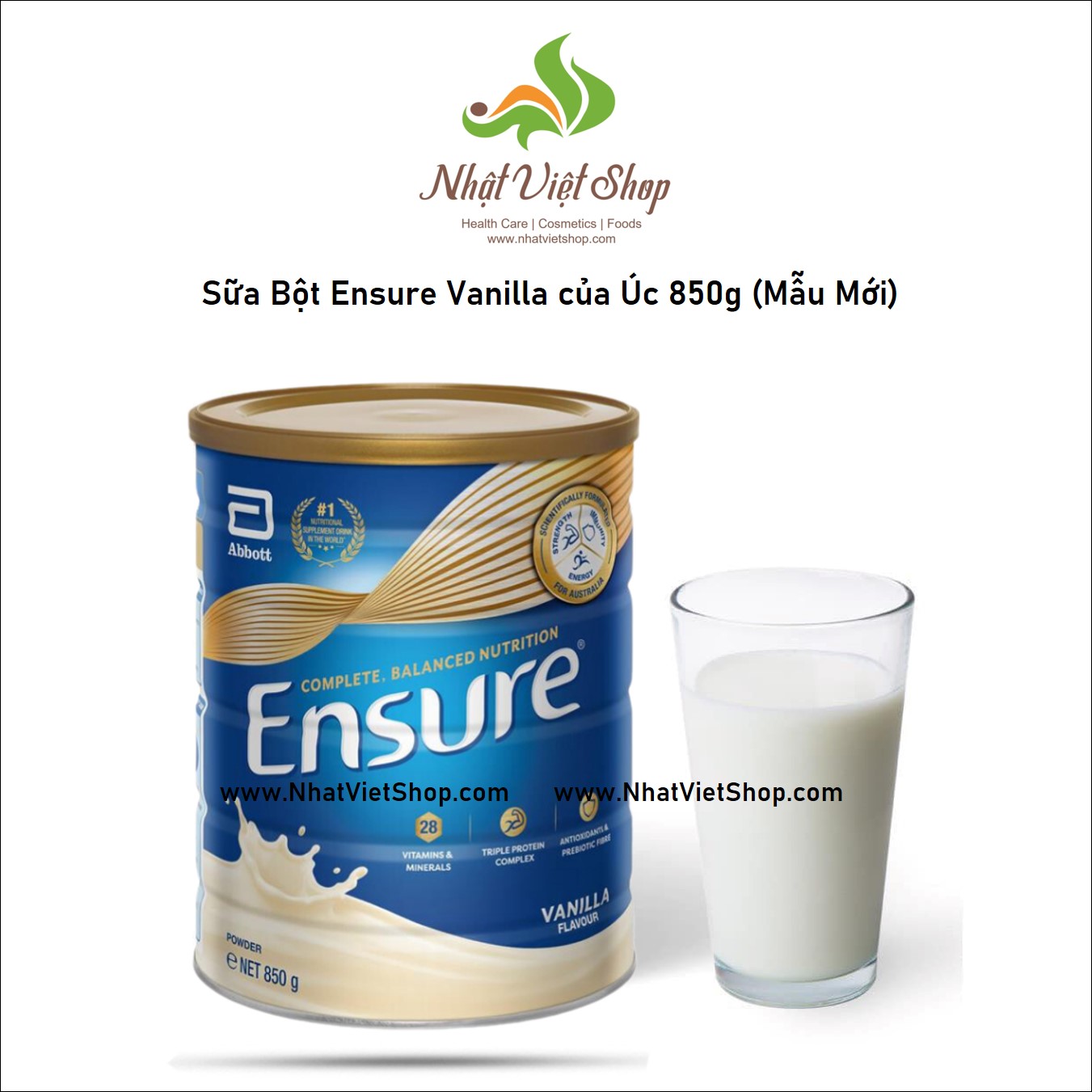 Sữa Bột Ensure Úc 850gr
