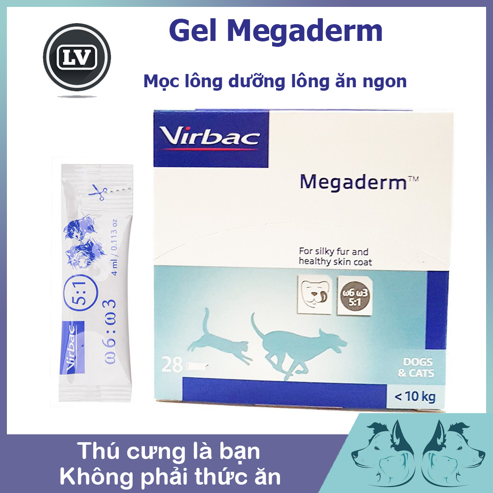1 hộp Gel dinh dưỡng Megaderm giúp thú cưng mọc lông, dưỡng lông, ăn ngon - Phụ Kiện Long Vũ