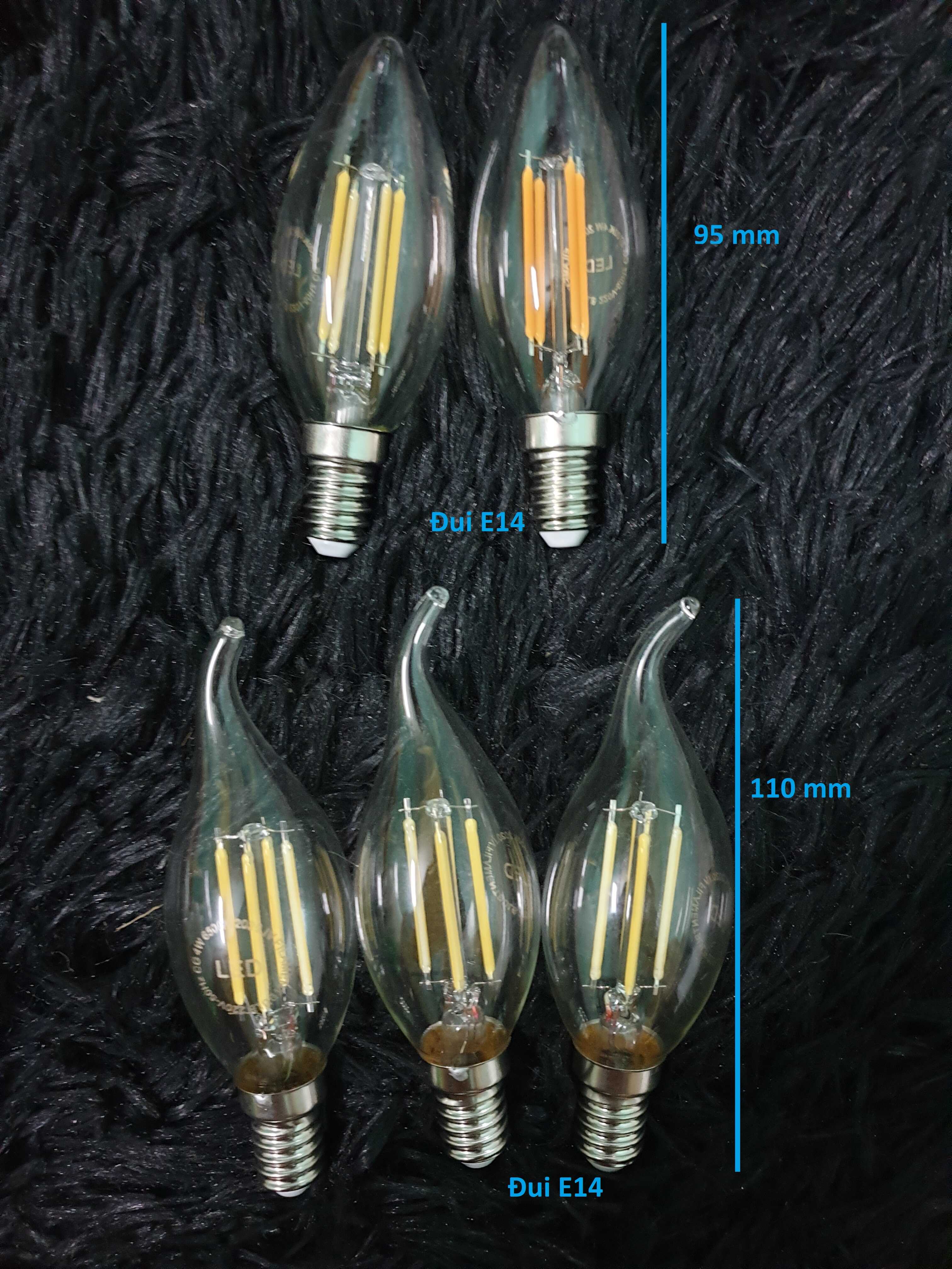 Bóng Edison quả nhót / led râu (bóng nến) 4w đuôi E14
