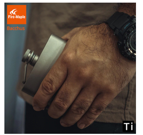 Bình đựng rượu Bacchus Titanium Hip Flask 200ML