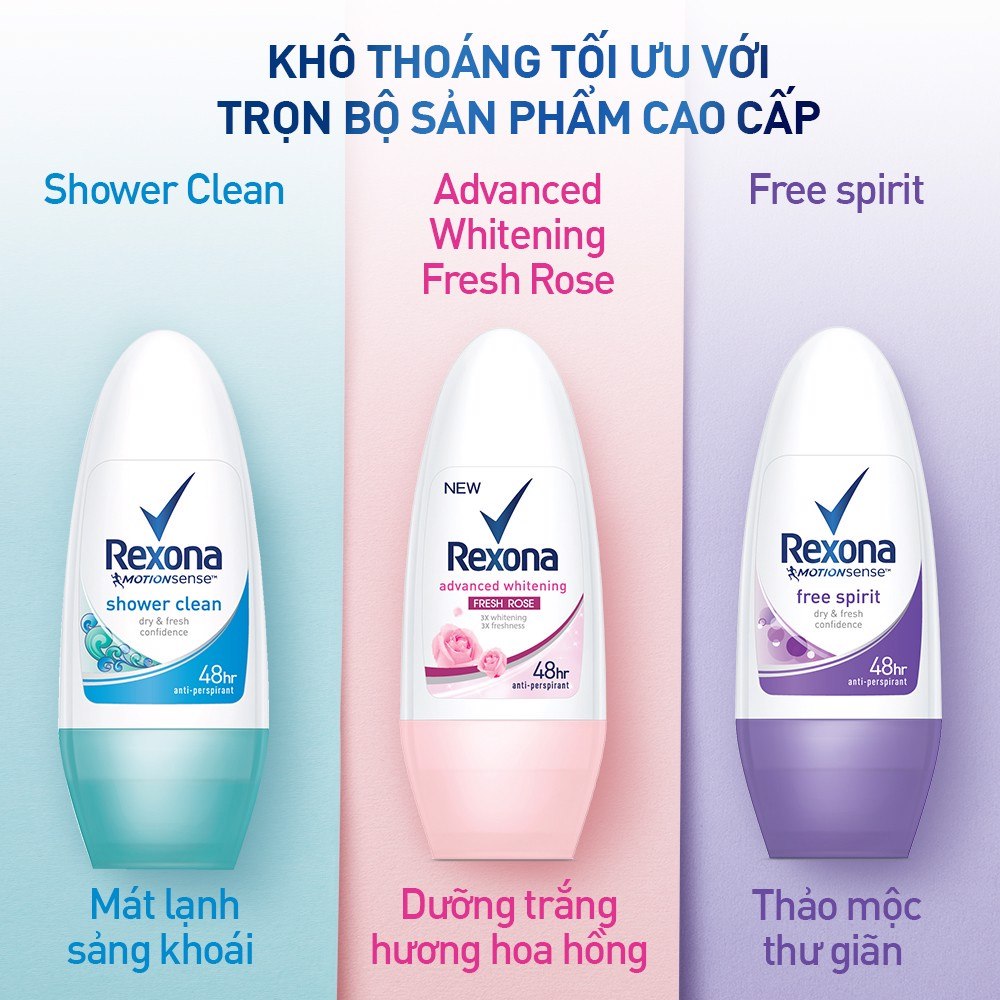Lăn Khử Mùi Nữ Rexona Ngăn Mùi Đến 48H 50ml