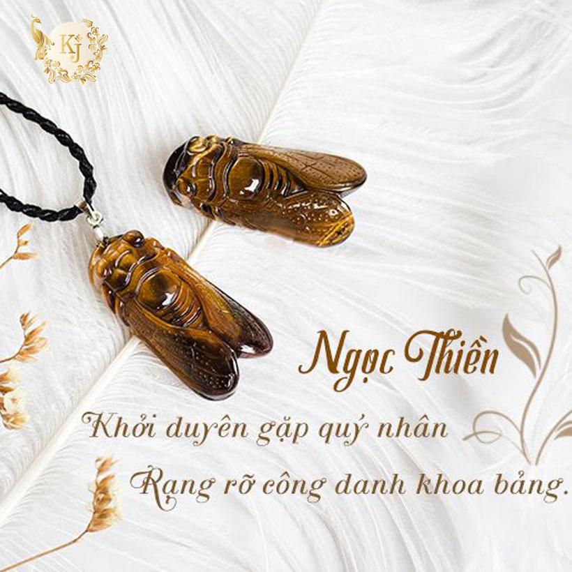 Dây Chuyền Ngọc Thiền Đá Mắt Hổ Kim Tiền Jewelry - Tặng Kèm Hộp - Phiếu Bảo Hành - Bảo Hành Sản Phẩm Trọn Đời