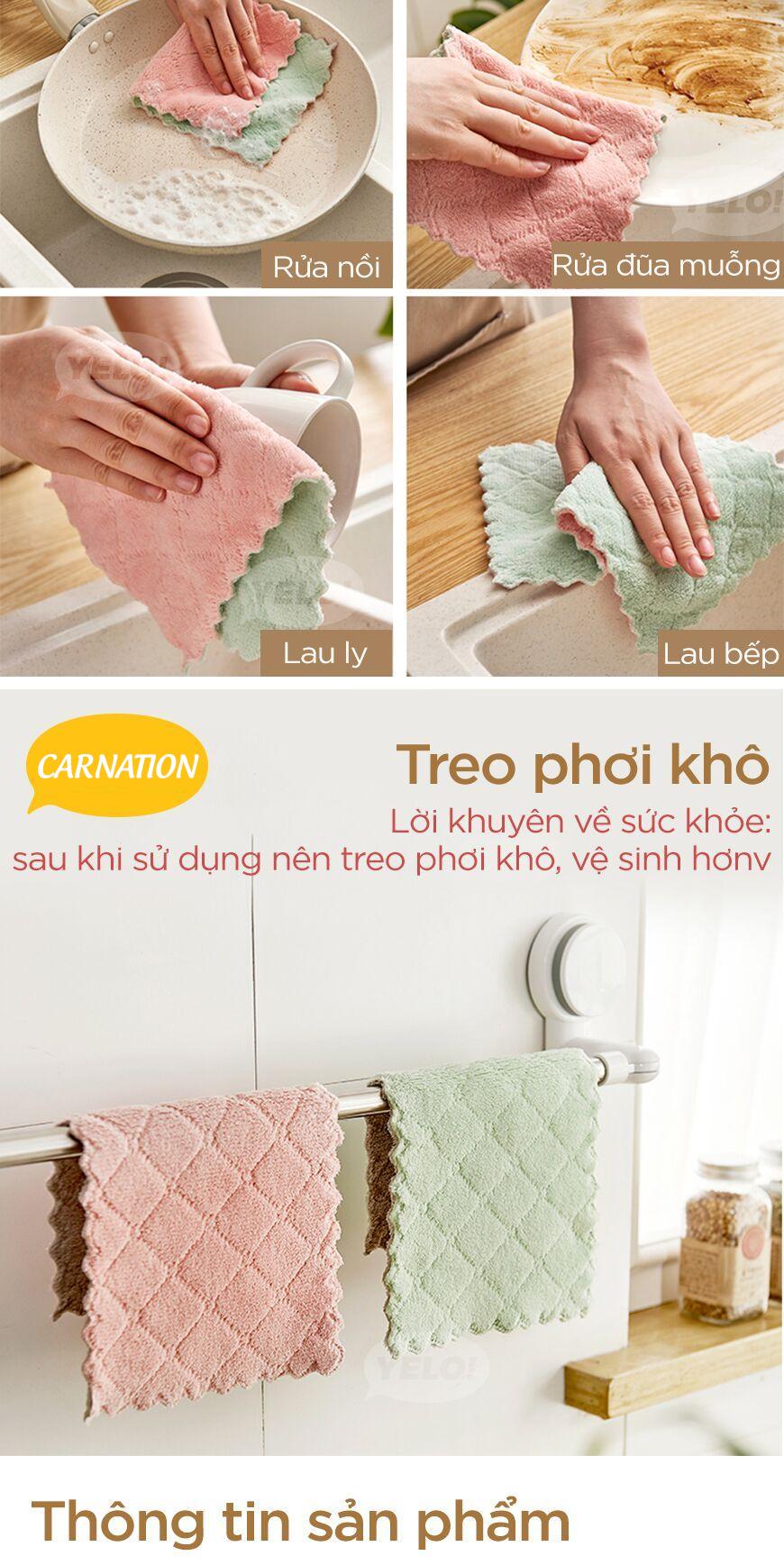 Khăn Lau Bát Đĩa Đa Năng Thấm Hút