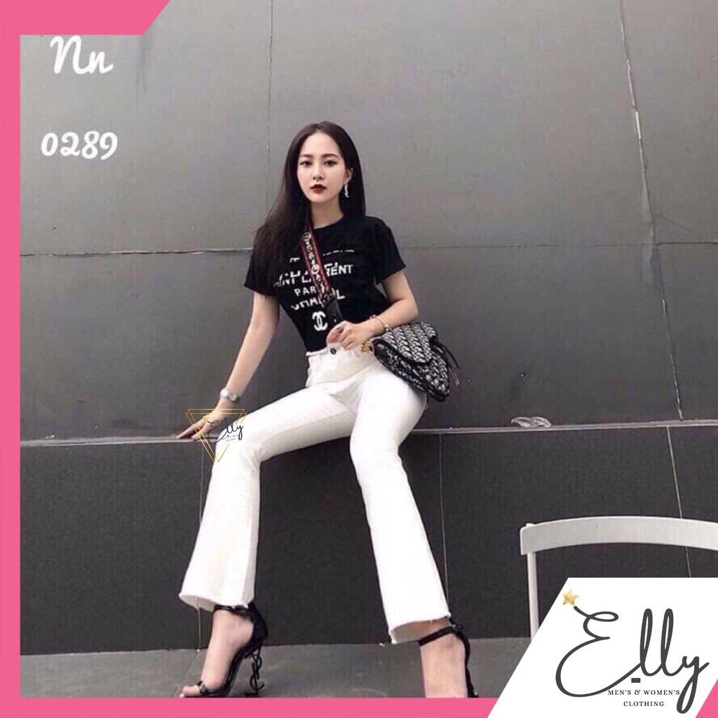Quần ống loe chất liệu kaki co giãn