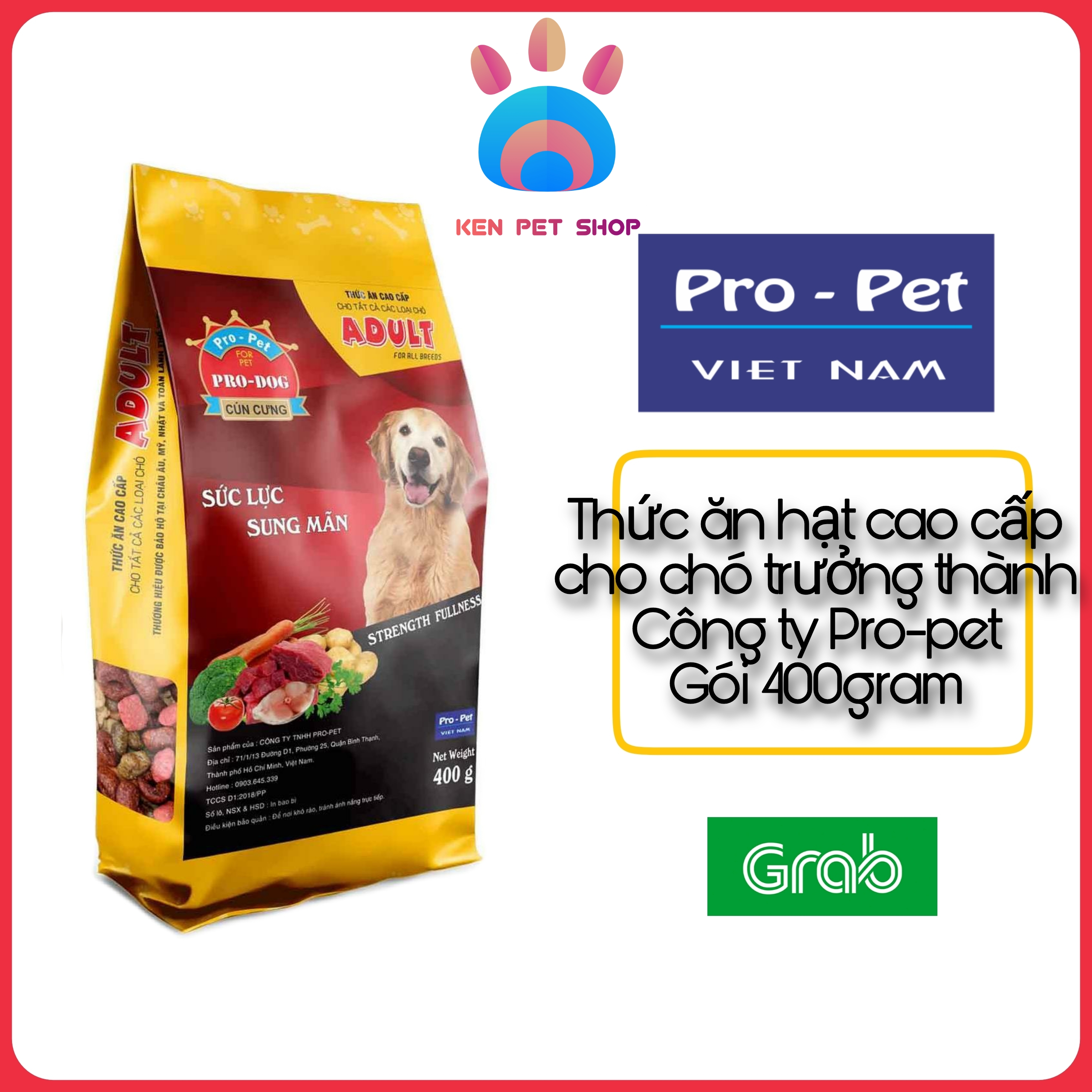 [PRO DOG ADULT] [400GR] Thức ăn hạt cao cấp dành cho chó trưởng thành