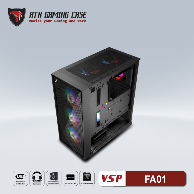 Vỏ Case Máy Tính VSP Gaming FA01 - Hàng Chính Hãng