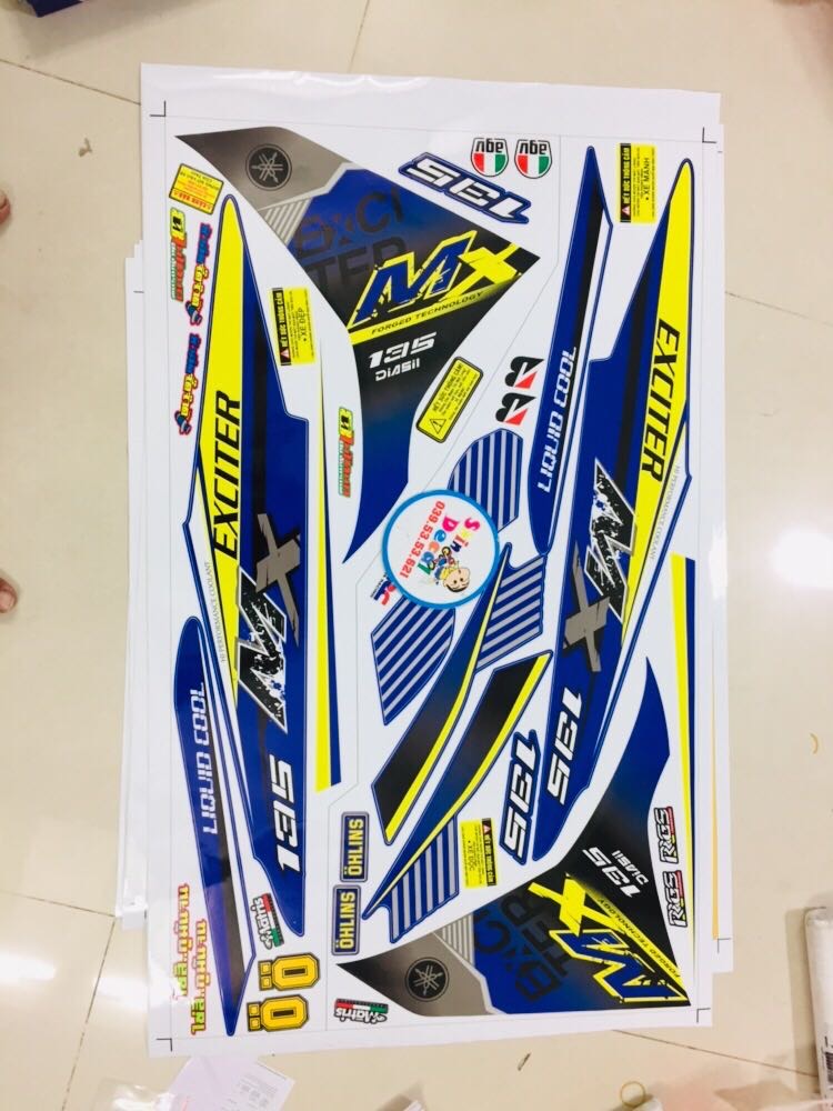 tem rời exciter 2011 mx trắng xanh gp