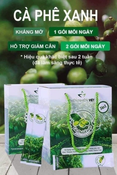 [HCM]Cà phê xanh kháng mỡ Thiên Nhiên Việt hộp 10 gói [Chính hãng]