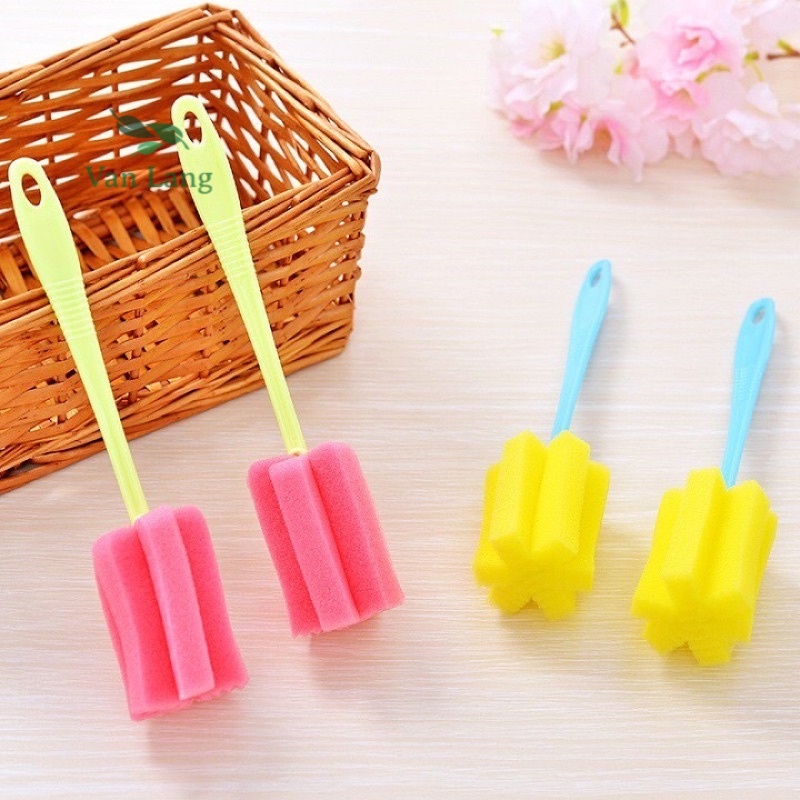 Que cọ rửa cốc, ly, bình sữa bằng bọt biển cao cấp