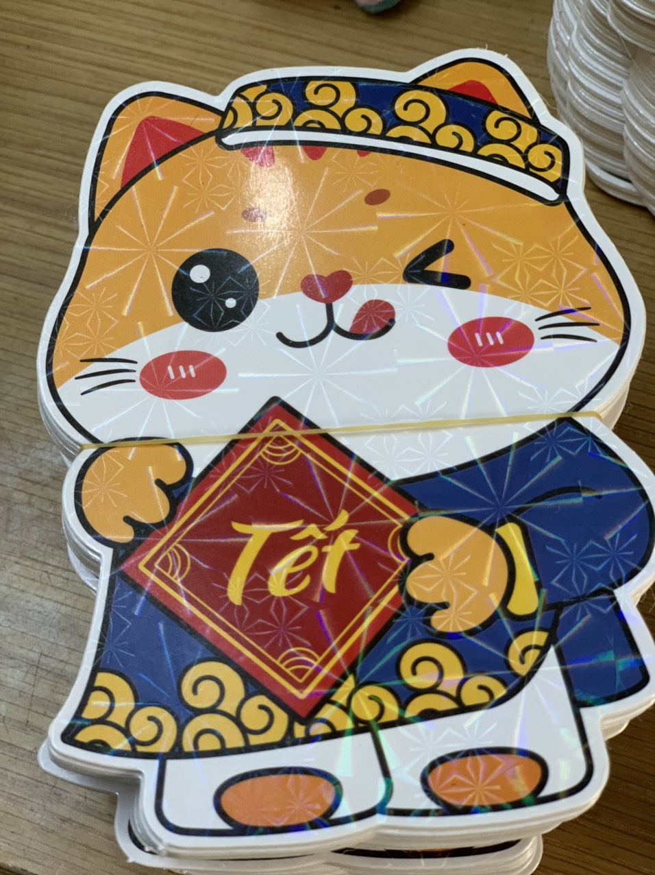 lì xì mèo thần tài phản quang siêu cutee-1 chiếc