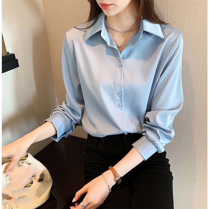 Áo Sơ Mi Nữ Tay Dài Phối Cúc Đôi Thời Trang PONIVA BRANCH Cực Hot Hiện Nay