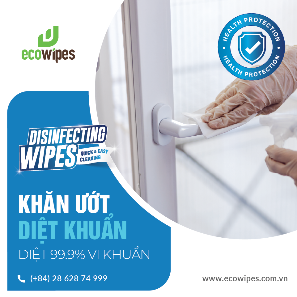 Khăn Ướt Cồn Ecowipes - Combo 10 gói (60MIẾNG/GÓI)