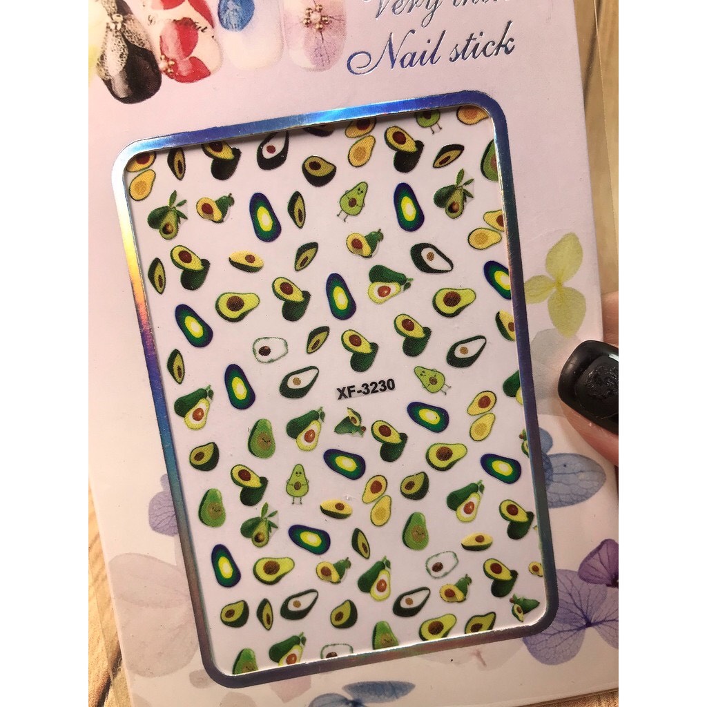 Hình dán móng tay - Sticker dán móng Quả bơ