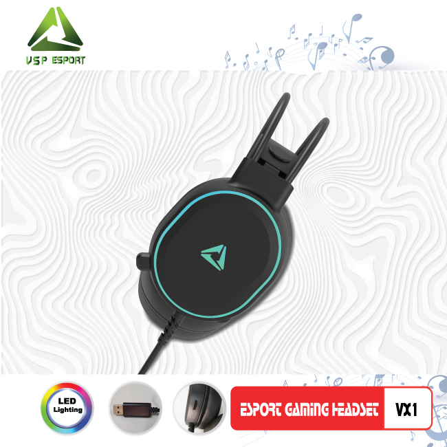 HEAPHONE ESPORT GAMING VX1 7.1 ( 1 CỔNG USB ) Chính Hãng [ BH 12 THÁNG ]