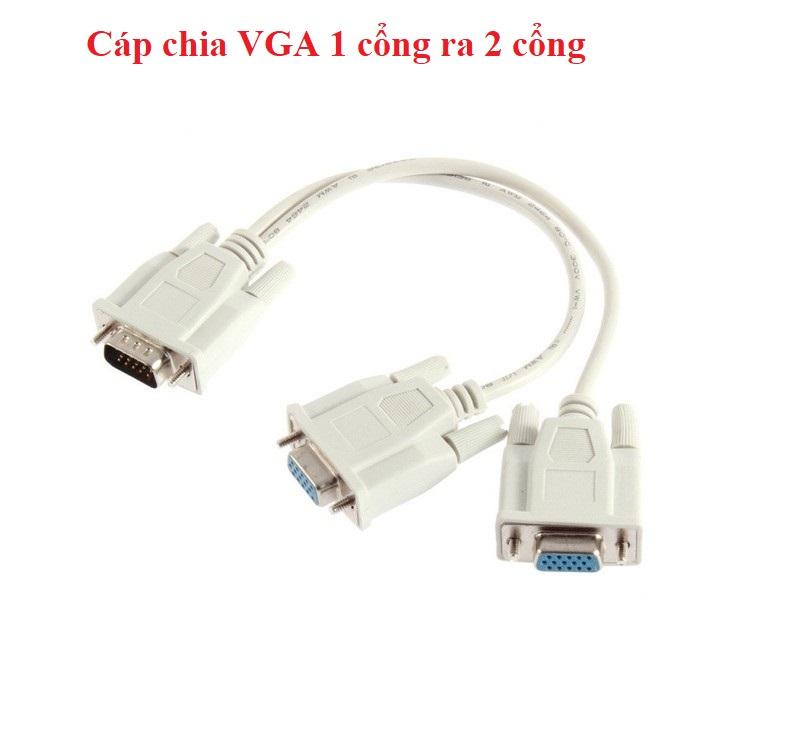 Cáp chia VGA 1 cổng ra 2 cổng trắng giá rẻ