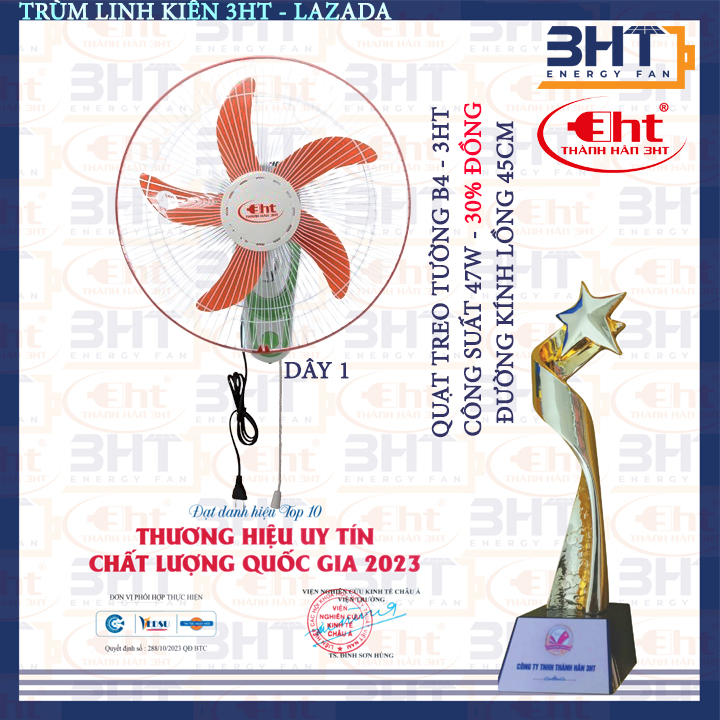 Quạt treo tường B4 - 47W - 220V - 3HT