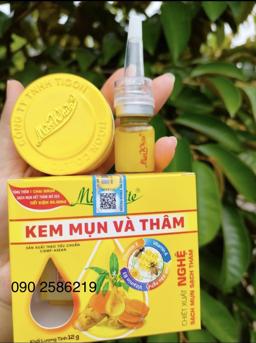 Kem Misswhite hết mụn hết thâm tặng serum mụn trắng da