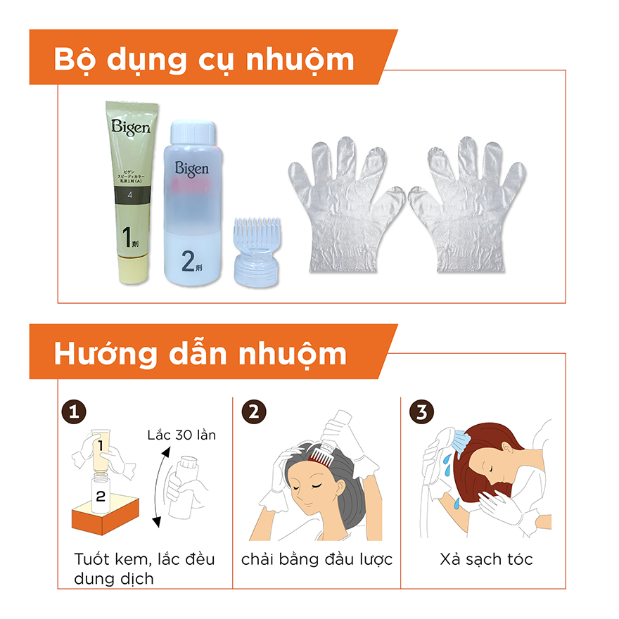 NHUỘM TÓC PHỦ BẠC BIGEN NỘI ĐỊA NHẬT (MÀU SỐ 6 - NÂU ĐEN)
