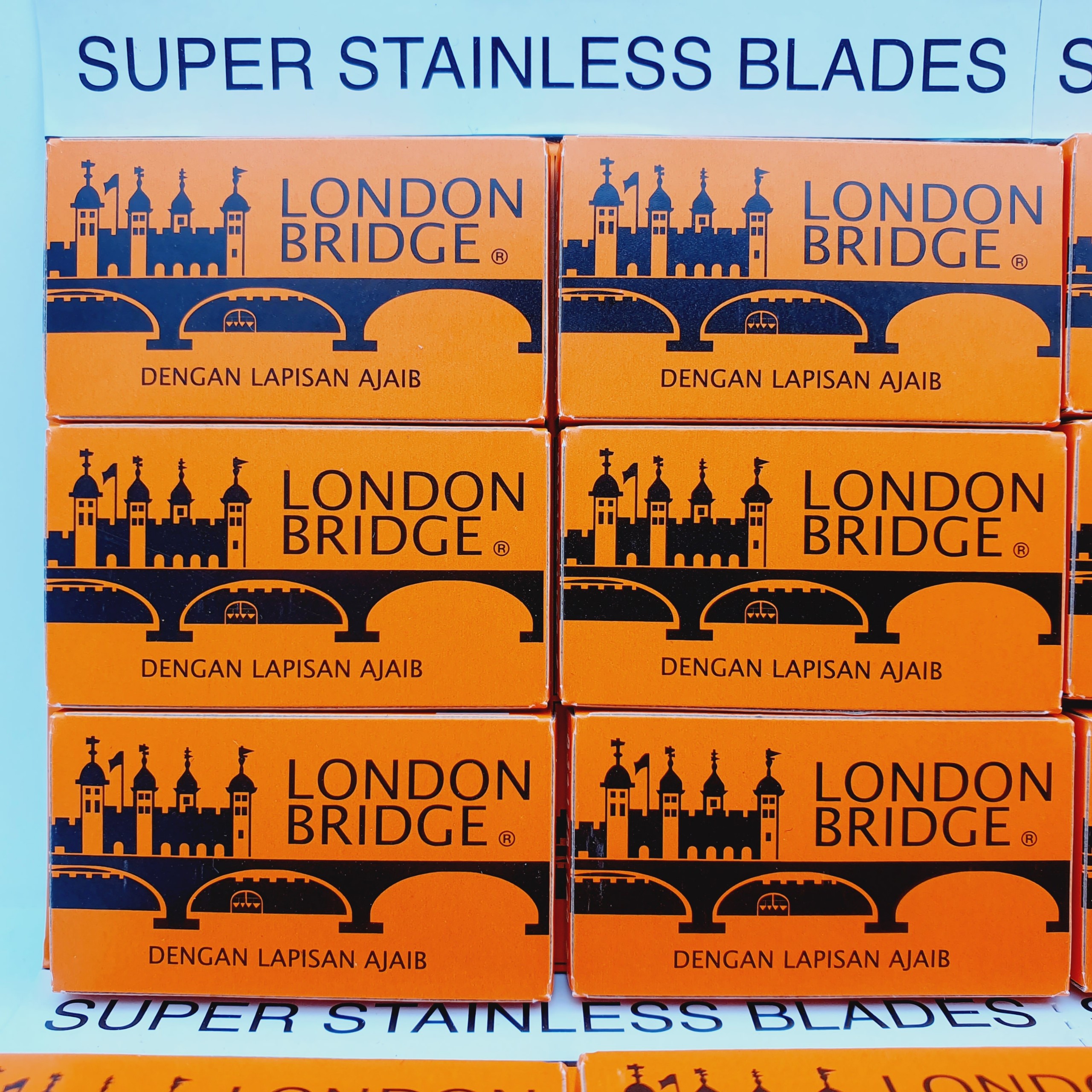 Hộp 100 Lưỡi Lam Gillette London Bridge ( Cam ) Siêu Bén Dành Cho Barbershop ,Spa.100 Cái / Hộp ( 10 hộp nhỏ )