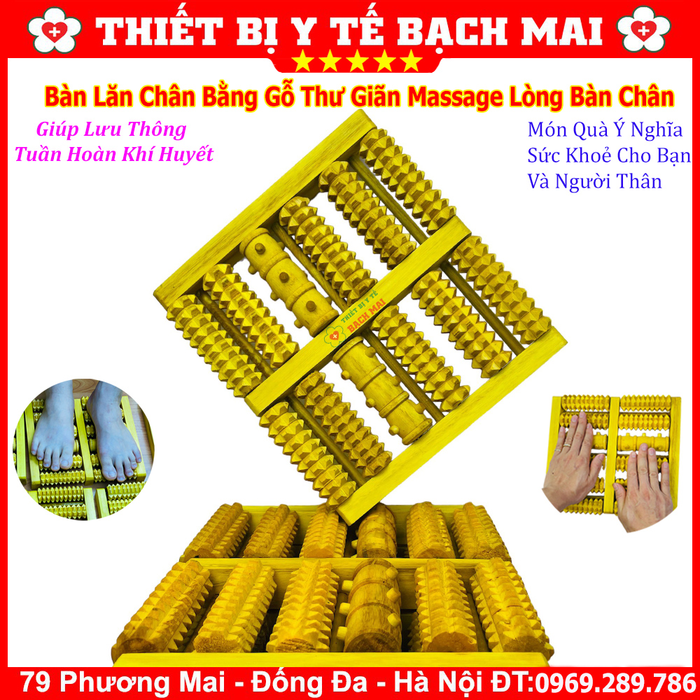 Bàn Lăn Chân gỗ Massage Chân Thư Giãn