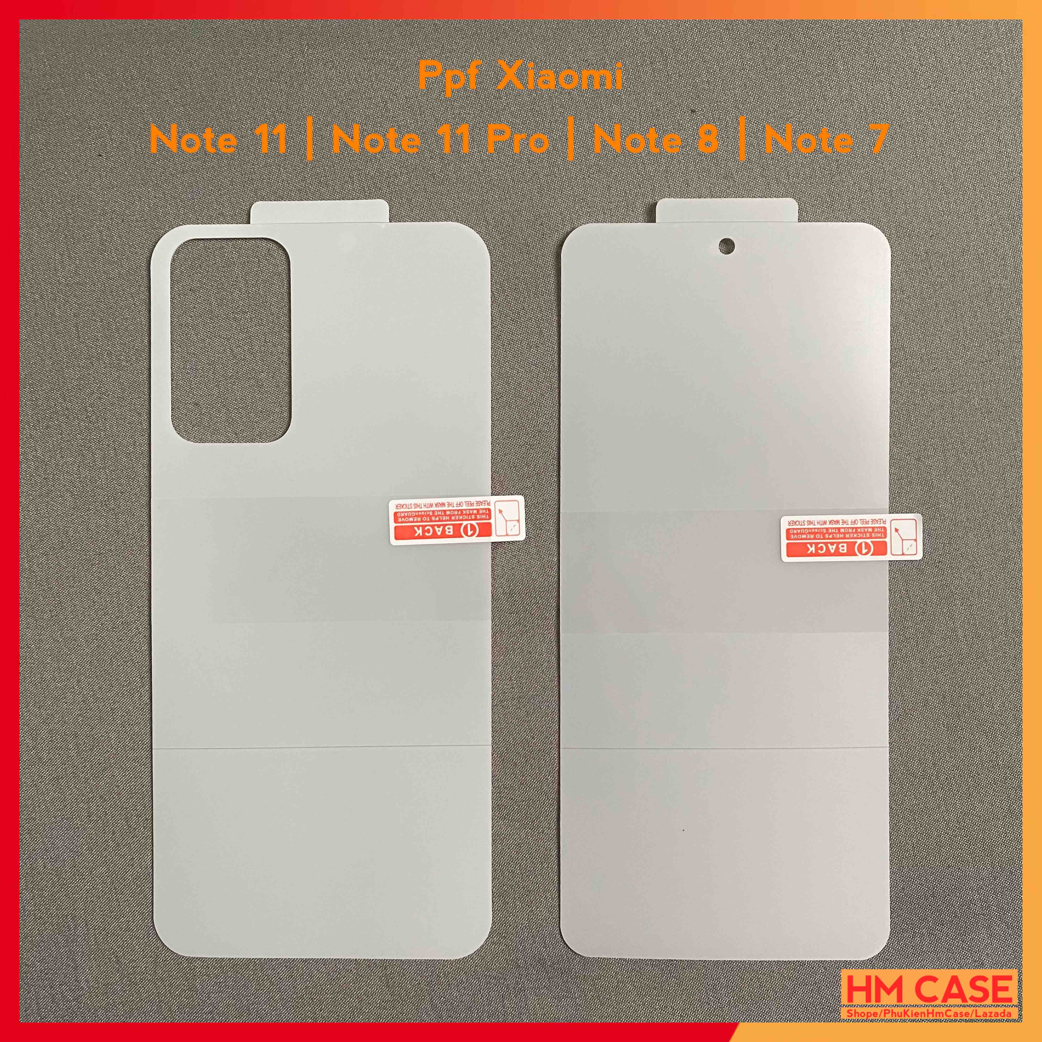 Miến Dán PPF Redmi Note 11 / 11S / 11 Pro / Note 8 / Note 8 Pro / Note 7, Chống Trầy Xước 3 lớp