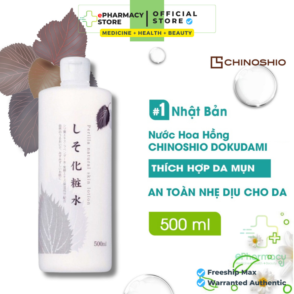 Toner tía tô Chinoshio Perilla Natural Skin Lotion Nhật bản Nước Hoa Hồng Chiết Xuất Tía Tô 500ml