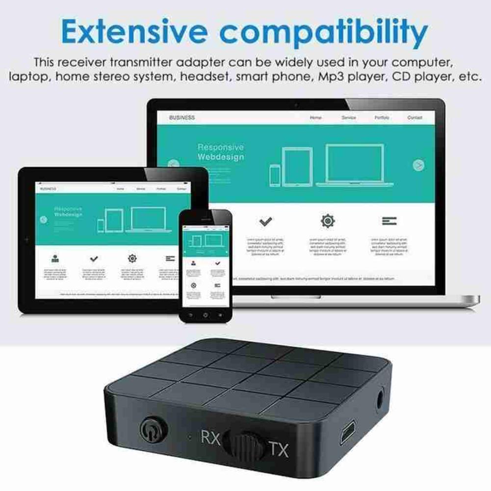 2In1 Bluetooth 5.0 Wireless Audio Transmitter Receiver and Aux Rca Connectivity Durable Practical Mp3 Stable Adapter Hifi M2I3