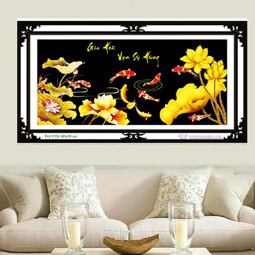 Tranh đính đá mẫu mới Gia Hòa Vạn Sự Hưng-KT: 105x50