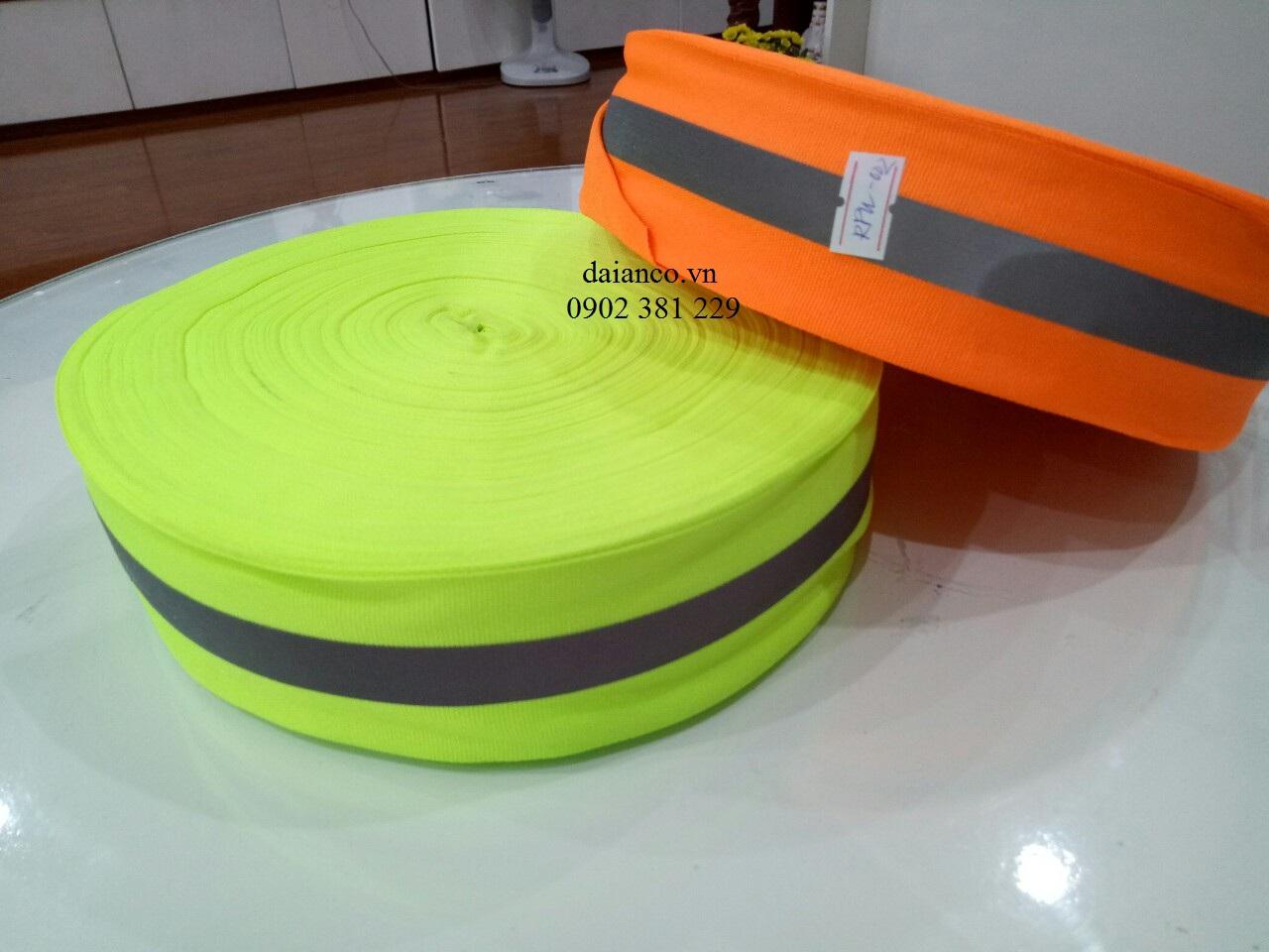 Cuộn dây phản quang vải rào chắn khổ 5cm *100m